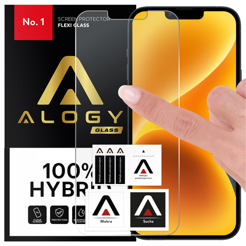 Hybridní sklo pro obrazovku Apple iPhone 13 Alogy Flexi Glass 9H Case Friendly flat screen