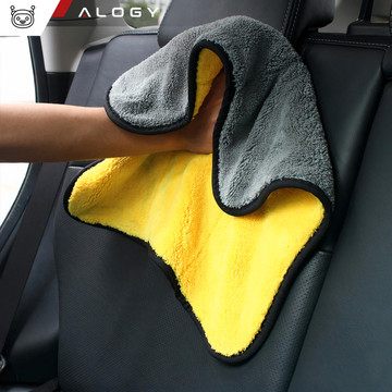3x Cloth polishing cloth for screens microfiber 30x40 cm Double-sided velour towel for washing screens drying the car Alogy