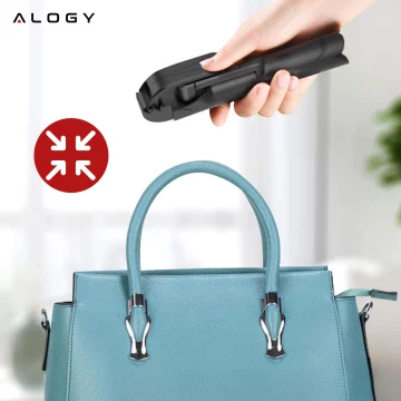 Selfie tyč stativ Stativový držák telefonu Alogy Tripod selfie tyč Bluetooth 360 dálkové ovládání Black