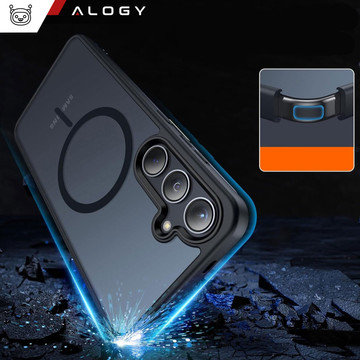 Hülle für Samsung Galaxy S24, Mag Safe Case, MagMat-Telefonrückseite, mattschwarz