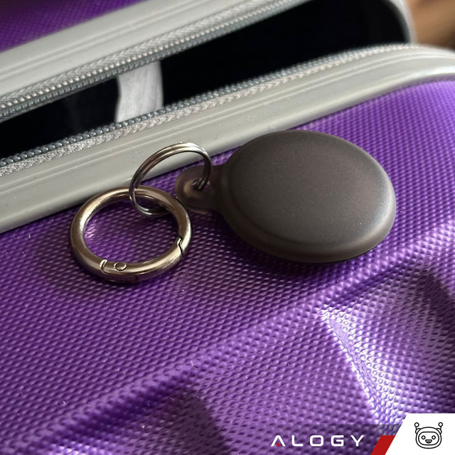 Pouzdro Locator pro Apple AirTag Keychain Waterproof Case Alogy 360 IPX8 Pouzdro s přívěskem matná černá