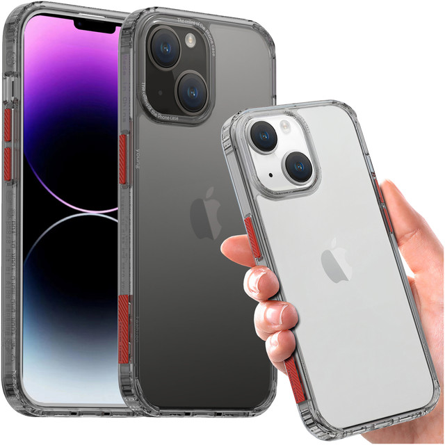 Alogy Protective Case Protective Cover for Apple iPhone 14 Plus Black and Clear Glass