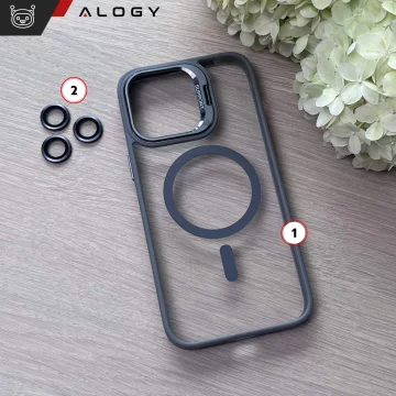 Alogy KickStand Hybrid Case with MagSafe Kickstand for Apple iPhone 16 Pro Gray