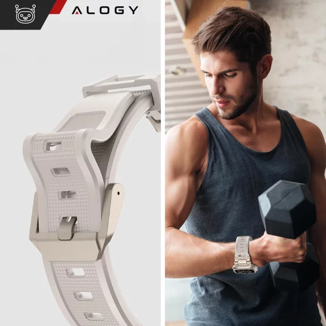 Alogy Luxus-Metall-TPU-Armband für Apple Watch 42/44/45/49 mm, Beige
