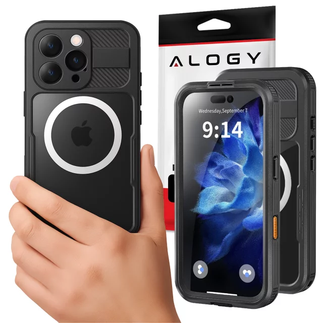 Alogy HydroArmor™ IP68 wasserdichte Hülle mit transparenter Rückseite, 360-Panzerabdeckung für MagSafe für Apple iPhone 16 Pro Max