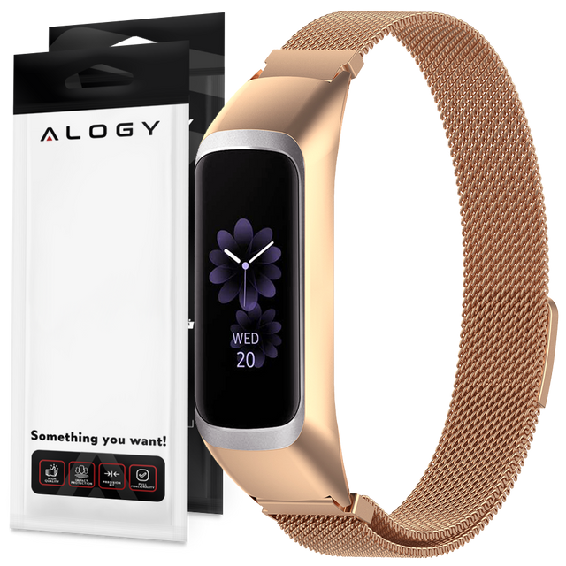 Alogy Milanese strap stainless steel bracelet for Samsung Galaxy Fit 2 SM-R220 Gold