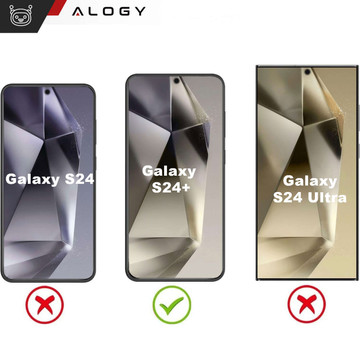 Hülle für Samsung Galaxy S24 Plus Mag Safe Glamour Case Ringgehäuse Kameraschutz Alogy Schwarz Transparentes Glas