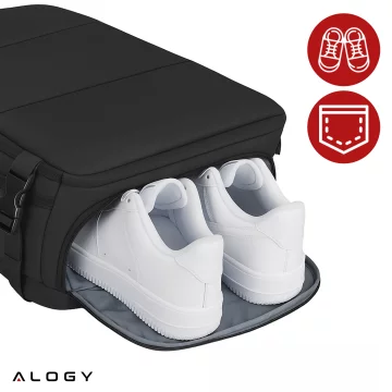Pánský dámský cestovní batoh na notebook do kufru Zavazadla do letadla Práce do školy 45x30x20cm Alogy Unisex Černá