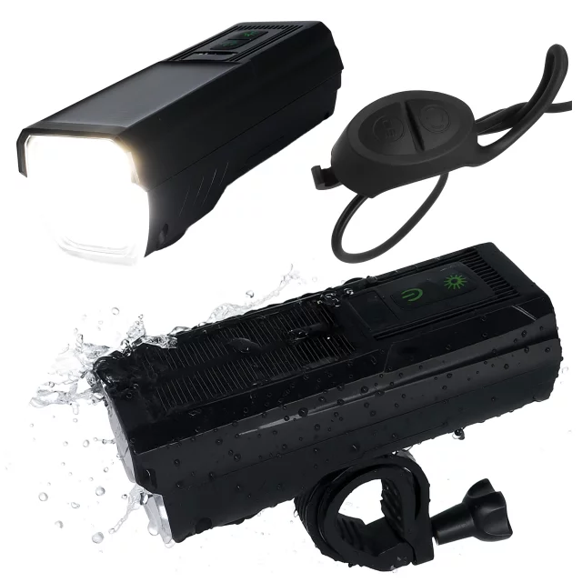Alogy P12 Fahrradlicht schwarz Fahrradlicht vorne LED-Frontlicht Fahrradbeleuchtung wasserdicht IPX5