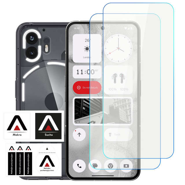2x 9H tempered glass for Nothing Phone 2 Alogy PRO Screen Protector