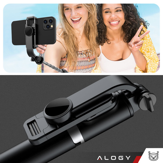 Alogy Selfie Stick Držák na telefon Foto stativ Stativ 103 cm Bluetooth dálkové ovládání černý