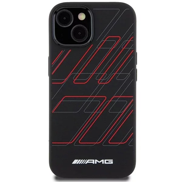 Etui do iPhone 15 AMG Silicone Rhombuses MagSafe czarne