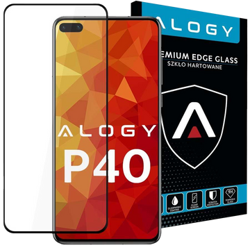 Szkło Alogy Full Glue case friendly do Huawei P40 czarne