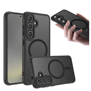 Pouzdro pro Samsung Galaxy S25 Plus, ochranný kryt na telefon, matné pouzdro Alogy HybridMag™️ pro MagSafe, matně černé