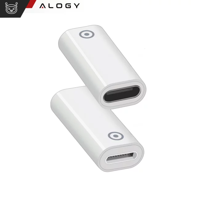 Adapter Alogy Pencil Charger do rysika USB-C Lightning do Apple Pen umożliwiający ładowanie kablem Biały