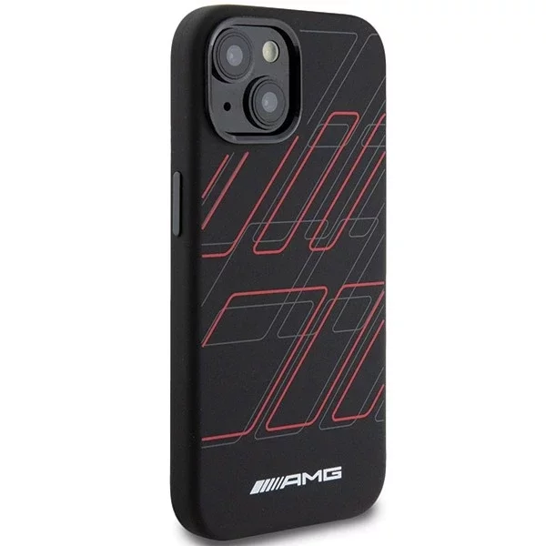 Etui do iPhone 15 AMG Silicone Rhombuses MagSafe czarne