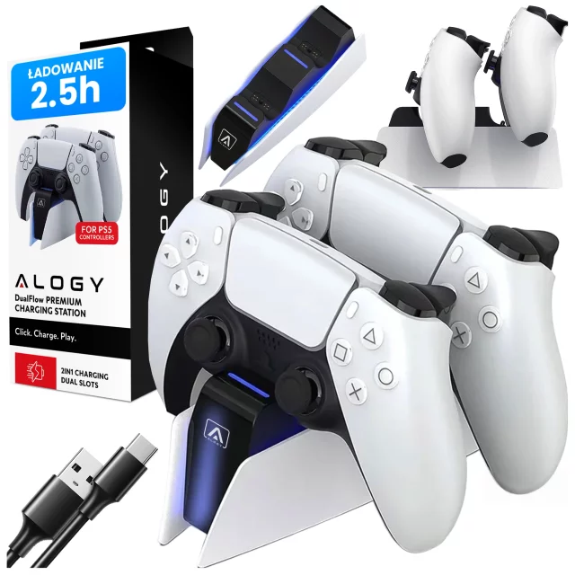 Duální dokovací stanice pro ovladač PlayStation 5 PS5 Pad White