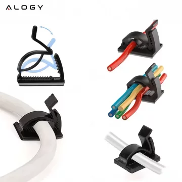 Samolepicí příchytky x100 stolní organizér kabelů organizér kabelů šňůry pro stolní stůl 3M Alogy páska [100ks]