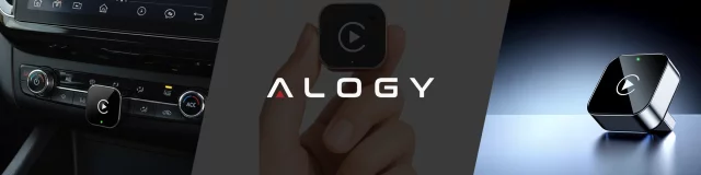 Adapter Bezprzewodowy Apple CarPlay i Android Auto do Auta, Plug & Play z Portem USB-A + Przejściówka USB-C, Szybkie Połączenie i Stabilna Transmisja, Alogy AutoConnect™