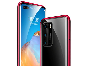 Double-sided Dr.Fit magnetic glass case for Huawei P40 Red