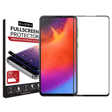 Glass Alogy Full Glue Hülle freundlich für Samsung Galaxy A60 / M40 Schwarz