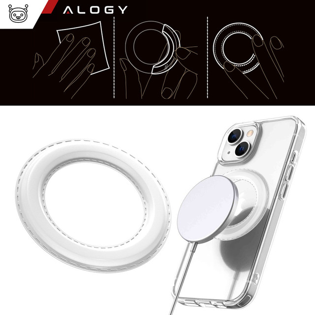 Univerzální magnetická deska Ring Holder pro MagSafe Magnetic Ring White