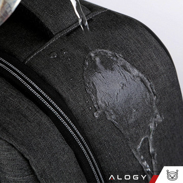 Alogy Urban Safe Anti-Diebstahl-Rucksack für 15,6-Zoll-Laptop mit USB-Anschluss, groß, wasserdicht, Unisex, Schwarz