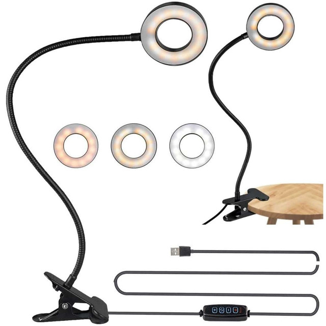 Lampe flexibler Ring Lampe Alogy Clipring für Schreibtisch flexible Universalfernbedienung USB Schwarz