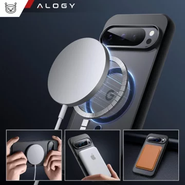 Hülle für Google Pixel 9/ 9 Pro Alogy MagSafe Hybrid Matte Case Rückseite für MagMat Phone Mattschwarz