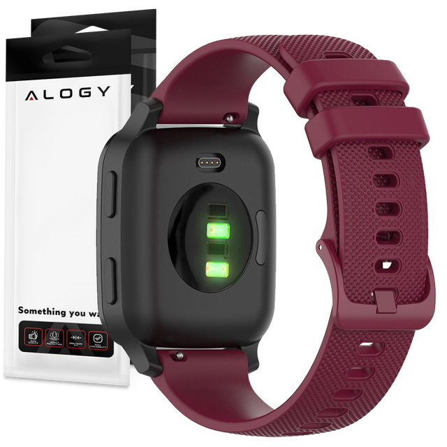 Universal Alogy Strap mit Dornschließe für Smartwatch 18mm bordeaux