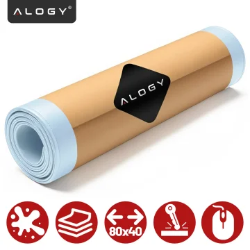Podkładka na biurko 80×40 cm – antypoślizgowa mata ochronna z eleganckiej ekoskóry PU, pod mysz i klawiaturę, stylowa i trwała – Alogy WorkMat™ Niebieska