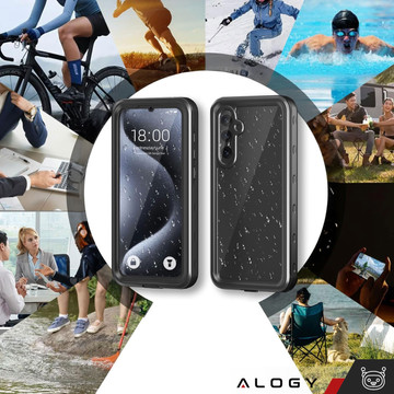 Case for Samsung Galaxy A35 5G Armored Waterproof IP68 360 Armor Case Built-in Glass Alogy Black