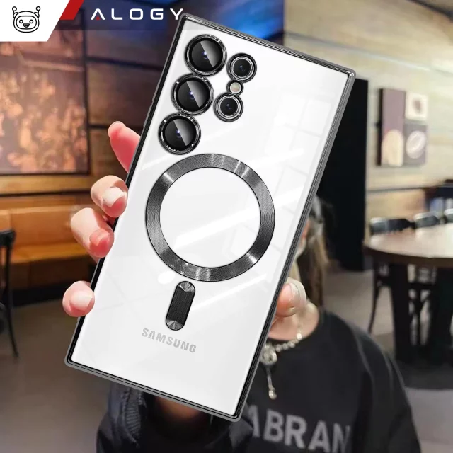 MagSafe Case for Apple iPhone 16 Pro Max Alogy Glamour Luxury Ring Case Gold-Transparent