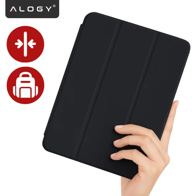 Etui do Apple iPad 11gen. 11" 2025 / 10gen. 10.9" 2022 Ochronne Hybrydowe z Miejscem na Rysik, Składana Okładka, Funkcja Podstawki, Alogy HybridBook™ Case – Czarne