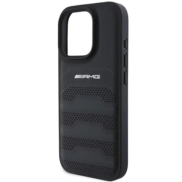 Etui do iPhone 16 Pro Max AMG Leather Debossed Lines czarne