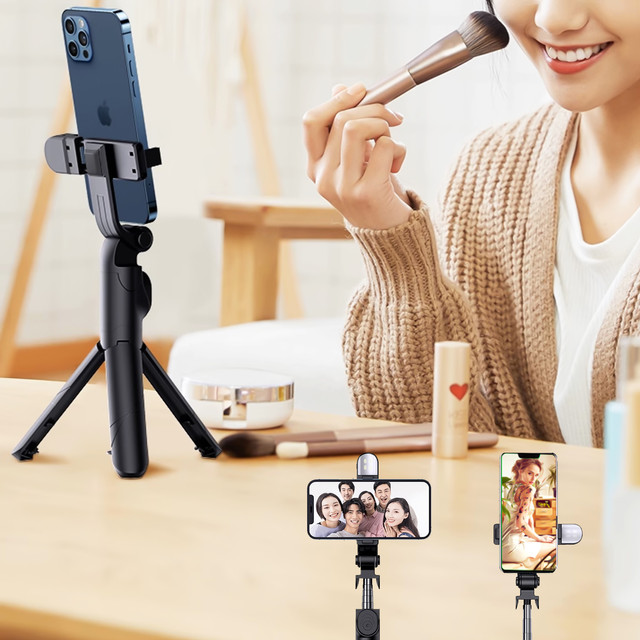 Alogy Holder Wireless Selfie Stick Bluetooth foldable Tripod Mini tripod for phone with LED light