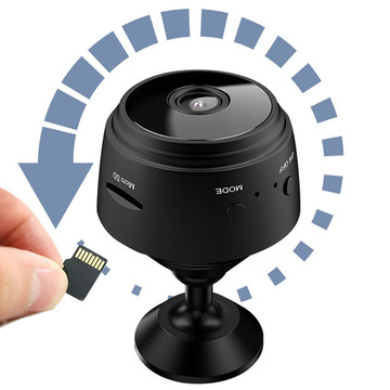 Spy camera Hidden detection Discreet mini webcam with data transmission WiFi Full HD IP black