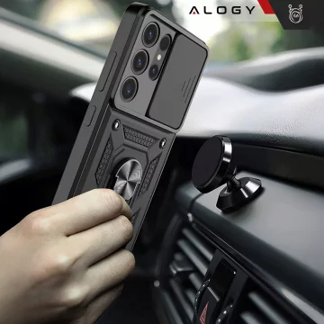 Case for Apple iPhone 16 armored Slide Case Ring camera protection housing Camshield Alogy black
