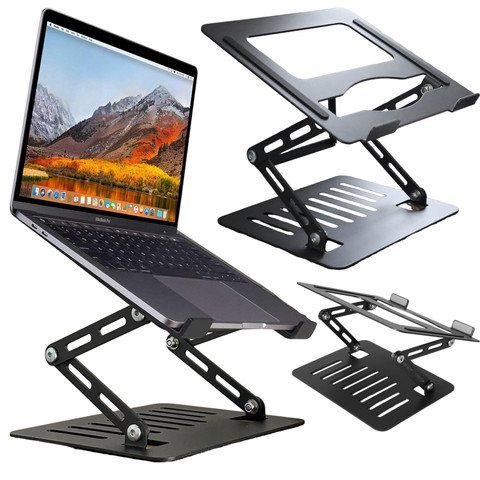 Laptop holder Macbook tablet 17" stand stand foldable adjustable aluminum for desk 25 x 21.5cm Alogy Graphite