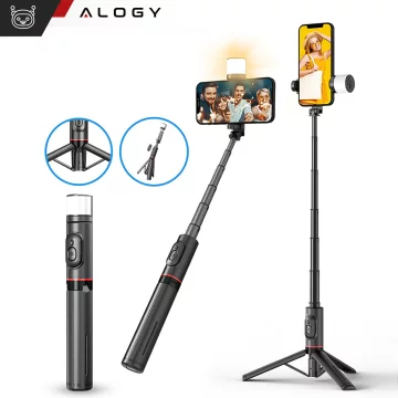 Selfie tyč Bluetooth stick Alogy Tripod Držák telefonu na stativ na fotografie s dálkovým ovládáním 75,8 cm černý