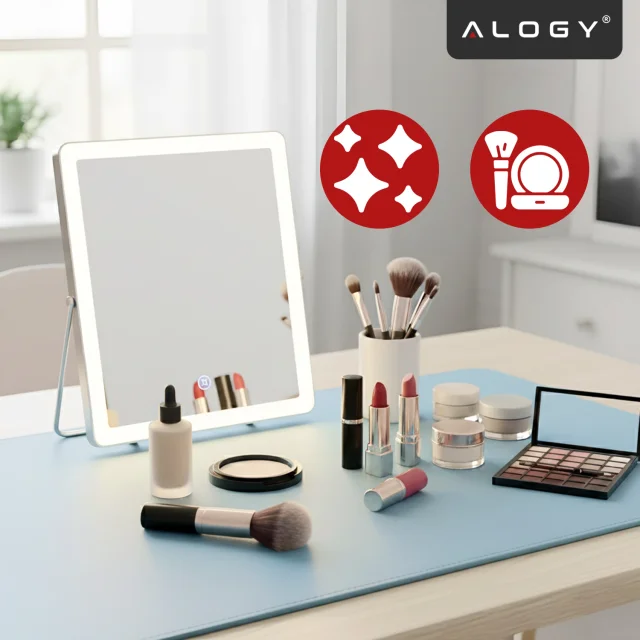 Podkładka na biurko 100×50 cm – antypoślizgowa mata ochronna z eleganckiej ekoskóry PU, pod mysz i klawiaturę, stylowa i trwała – Alogy WorkMat™ Niebieska