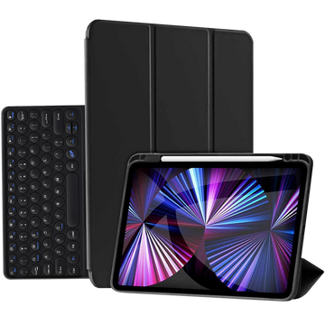 Case Alogy Bluetooth Tastatur Touchpad 4in1 Magnetstift für Apple iPad Pro 11 2021 Schwarz