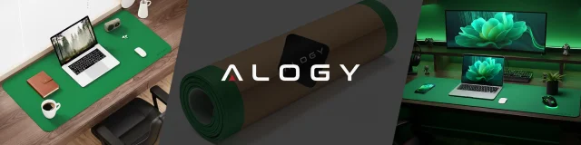 Podkładka na biurko 100×50 cm – antypoślizgowa mata ochronna z eleganckiej ekoskóry PU, pod mysz i klawiaturę, stylowa i trwała – Alogy WorkMat™ Zielona