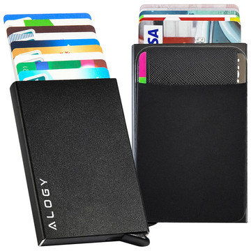 Alogy Anti-Diebstahl-Geldbörse RFID-Smartcard-Halter Schwarz