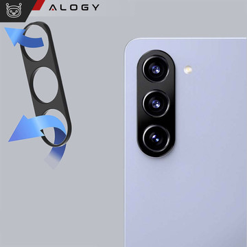 Metal cover for Samsung Galaxy S24 Plus, protective cover for the camera island, Alogy Metal Lens, black