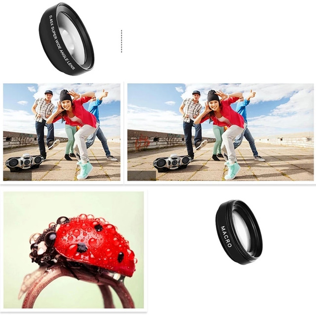 Lens smartphone lens 2in1 kit Alogy Lens clip 0.45X Macro 12.5X wide