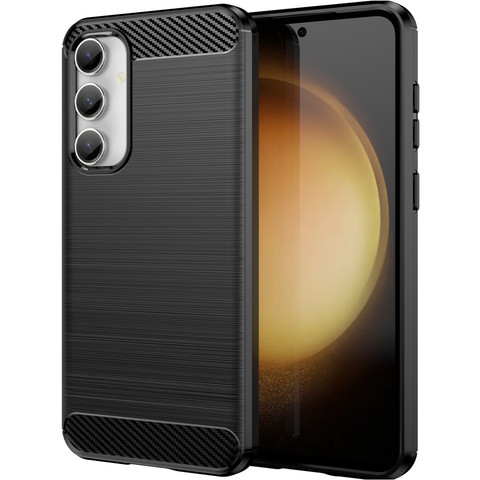 Case for Samsung Galaxy S23 FE armored back phone cover case Alogy Carbon Silicone black