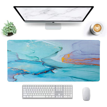 Desk pad for mouse keyboard Anti-slip gaming protective mat XXL 90x40 Alogy Marble Green