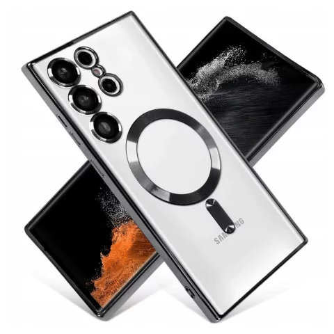 Pouzdro MagSafe pro Apple iPhone 16 Pro Max Alogy Glamour Pouzdro luxusního prstenu zlaté-průhledné