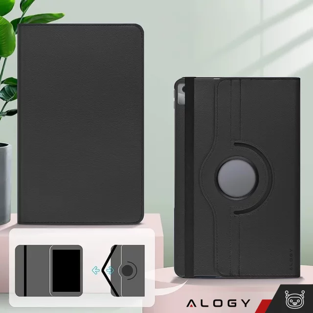 Etui 360 do Lenovo Tab K11 / K11E 11” M11 10.95" TB330FU / TB330XU / TB331FC obrotowe pokrowiec obudowa z klapką na tablet Case Alogy Czarne